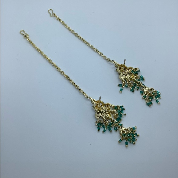 Dangle earrings with Hair Chain / Hook - Picture 4 of 4